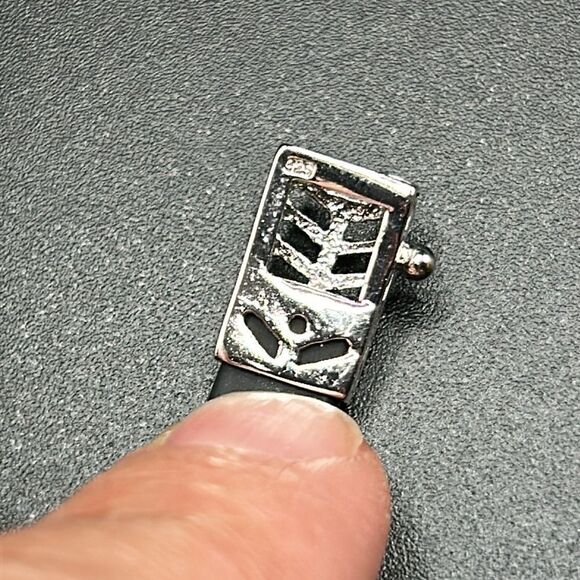 Dee Berkley Black Silicone Bracelet with 925 Charms, 7” - Picture 5 of 8